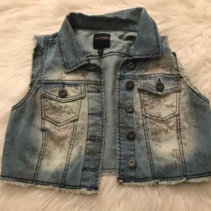 Flowery jean jacket
